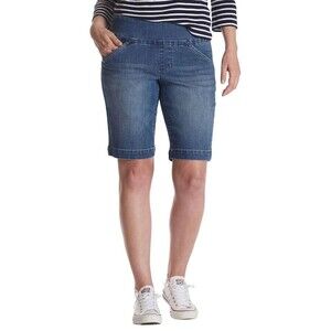Jag women Ainsley Bermuda Pull On Denim Jean Short sze 0 Horizon Blue 11" inseam